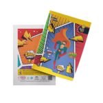 Overjoy Premium Notebook Pop Comic Art 3-IN-1 (Single Line - Four Line - Square-12mm)