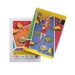 Overjoy Premium Notebook Pop Comic Art 3-IN-1 (Single Line - Four Line - Square-12mm)